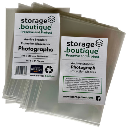 PHOTOGRAPH Protection Sleeves, ARCHIVE STANDARD, Acid Free