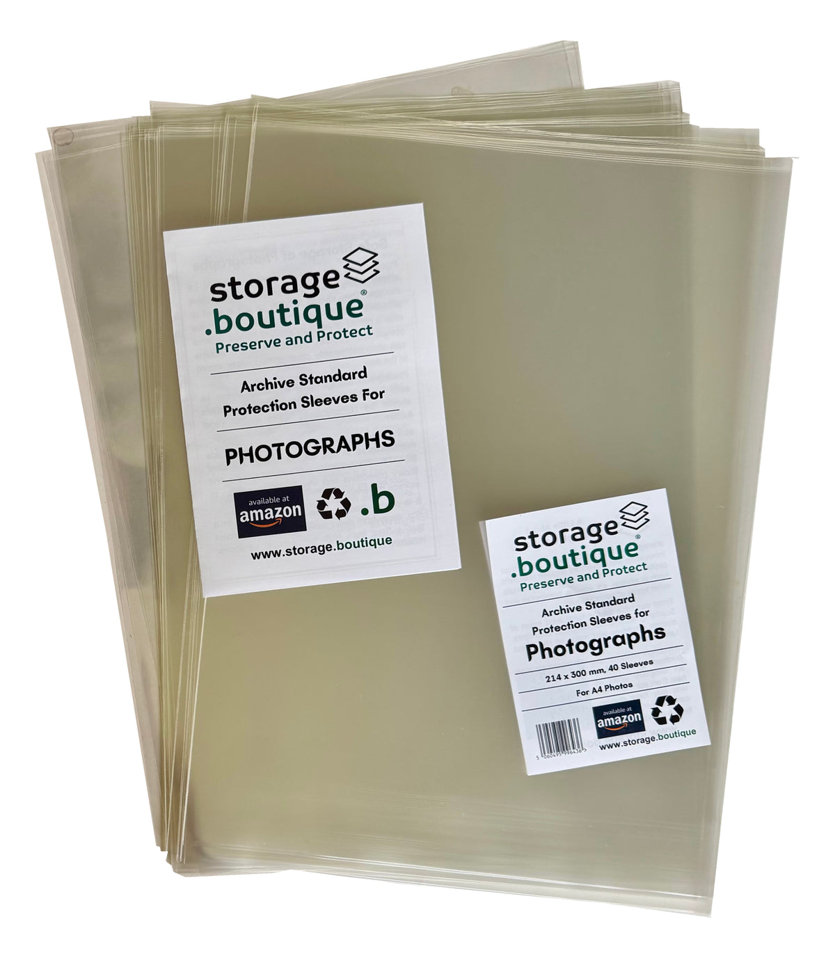 PHOTOGRAPH Protection Sleeves, ARCHIVE STANDARD, Acid Free