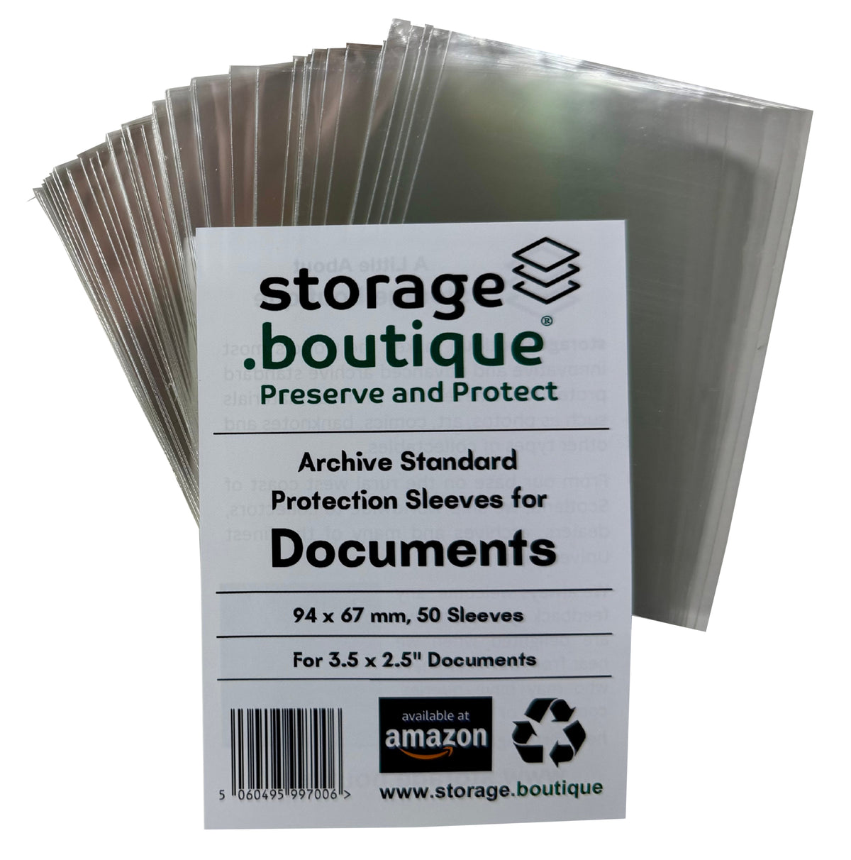 DOCUMENT Protection Sleeves, ARCHIVE STANDARD, Acid Free