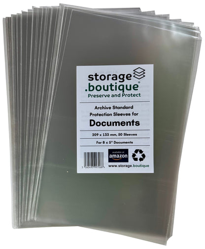 DOCUMENT Protection Sleeves, ARCHIVE STANDARD, Acid Free