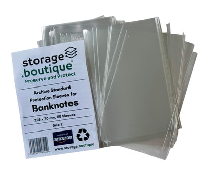 BANKNOTE Protection Sleeves, ARCHIVE STANDARD, Acid Free