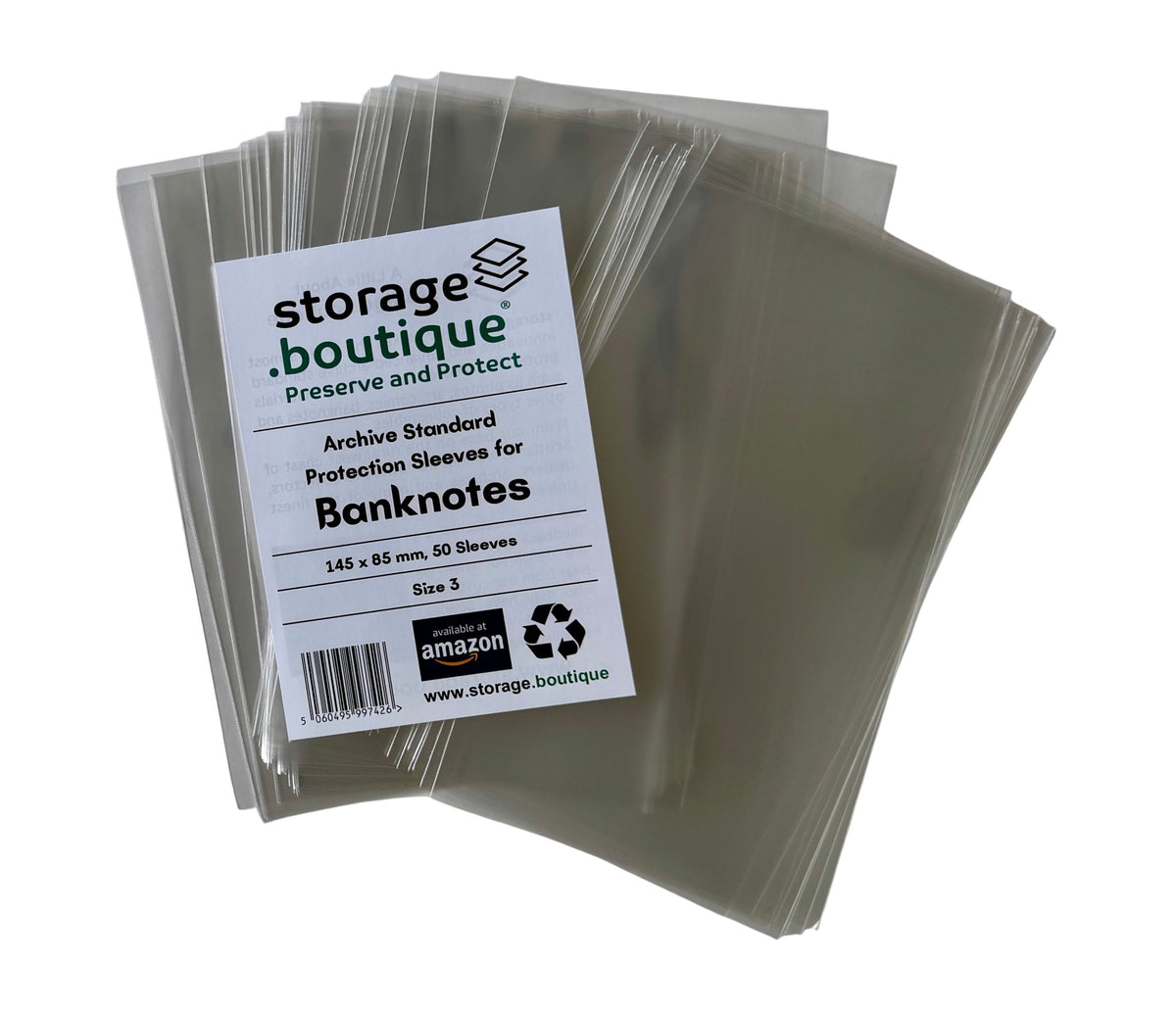BANKNOTE Protection Sleeves, ARCHIVE STANDARD, Acid Free