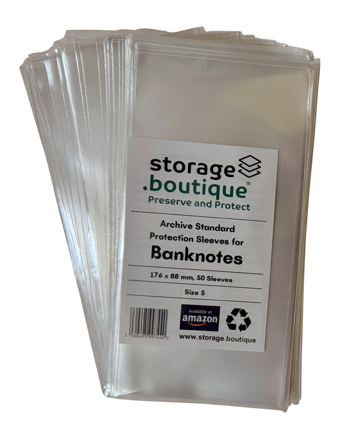BANKNOTE Protection Sleeves, ARCHIVE STANDARD, Acid Free