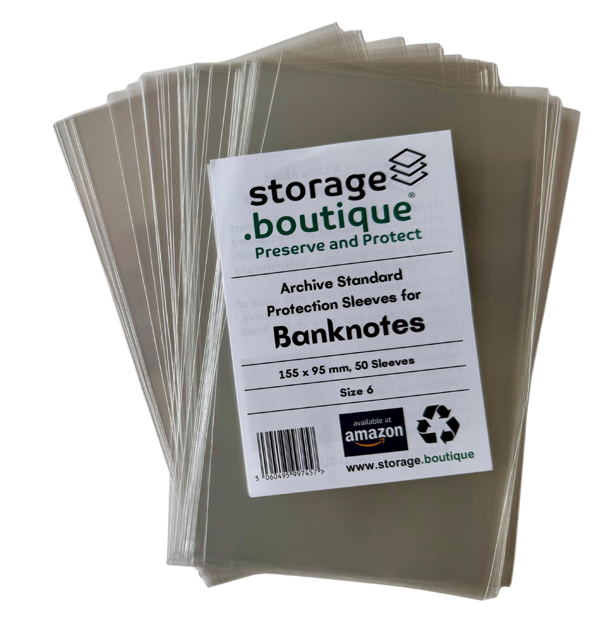 BANKNOTE Protection Sleeves, ARCHIVE STANDARD, Acid Free
