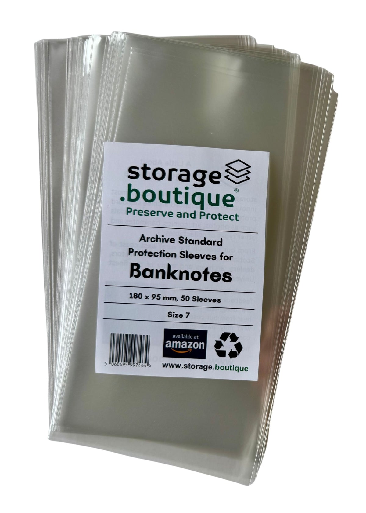 BANKNOTE Protection Sleeves, ARCHIVE STANDARD, Acid Free