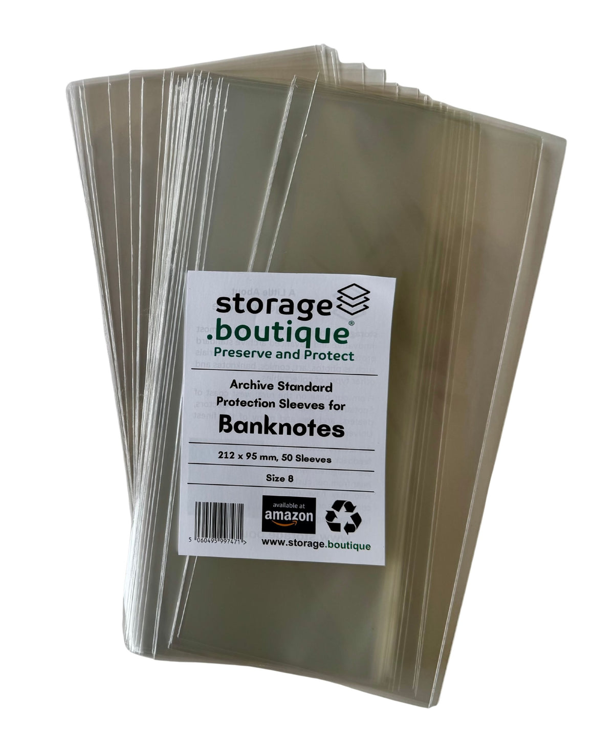 BANKNOTE Protection Sleeves, ARCHIVE STANDARD, Acid Free