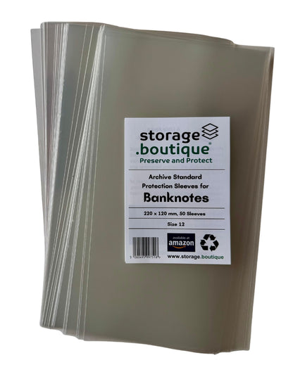 BANKNOTE Protection Sleeves, ARCHIVE STANDARD, Acid Free