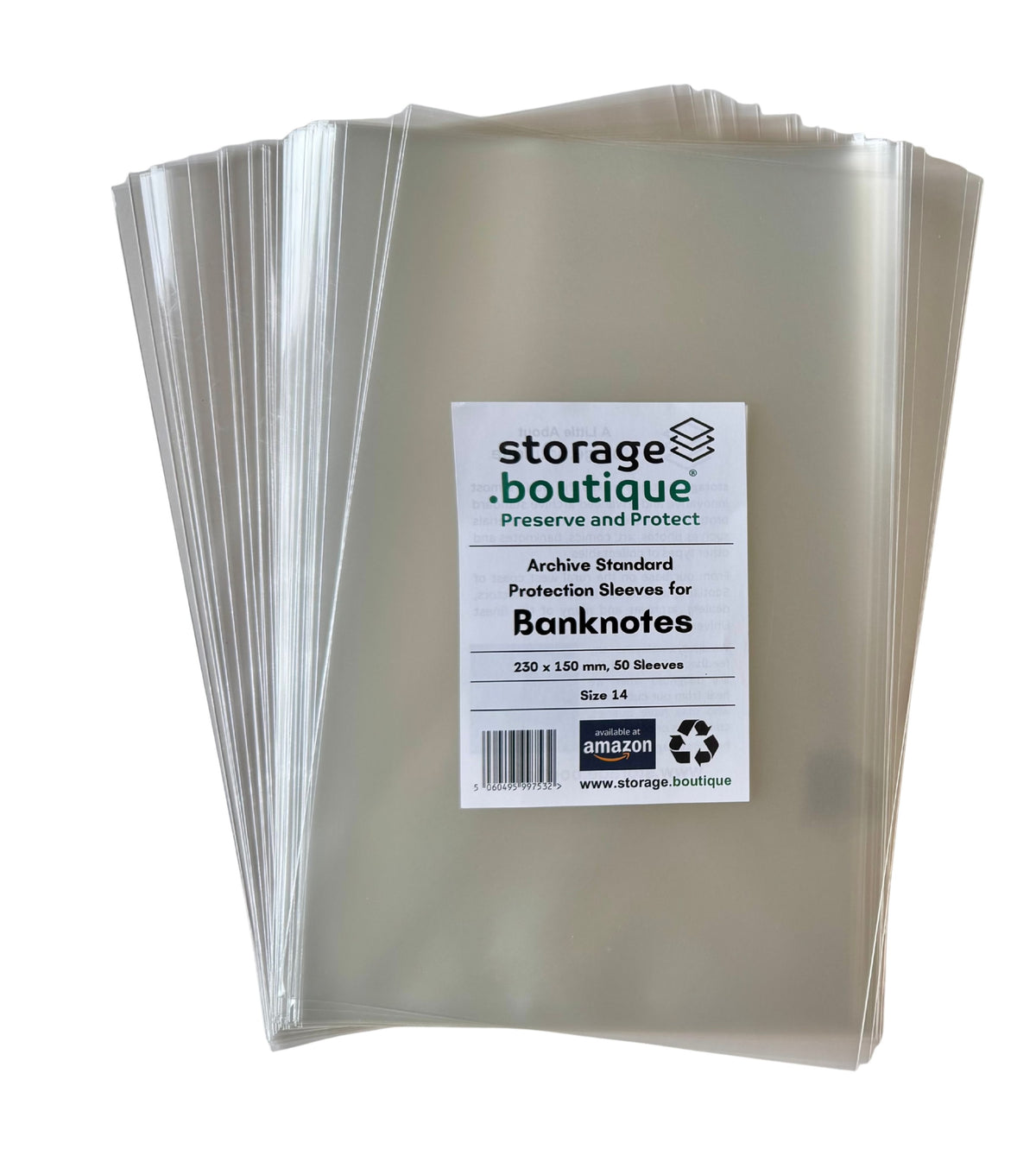 BANKNOTE Protection Sleeves, ARCHIVE STANDARD, Acid Free