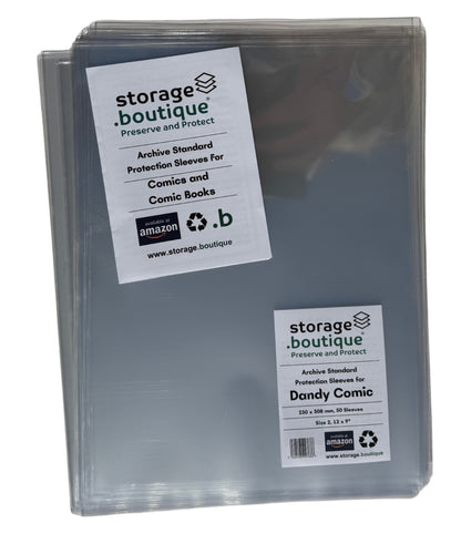 DANDY COMIC Protection Sleeves, ARCHIVE STANDARD, Acid Free