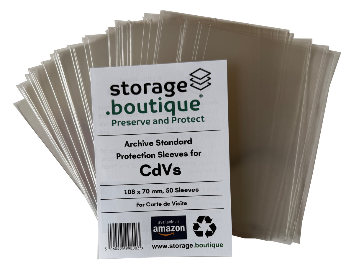 CdV (Carte de Visite) Protection Sleeves, ARCHIVE STANDARD, Acid Free