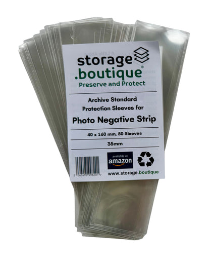 35mm PHOTOGRAPH NEGATIVE STRIP Protection Sleeves, ARCHIVE STANDARD, Acid Free