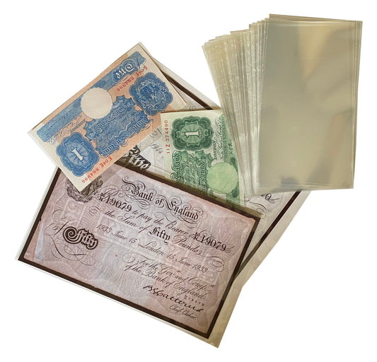 BANKNOTE Protection Sleeves, ARCHIVE STANDARD, Acid Free