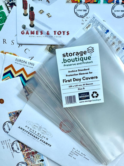 FIRST DAY COVER (FDC) Protection Sleeves, ARCHIVE STANDARD, Acid Free